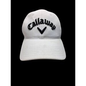 Callaway Odyssey Golf Hat White Textured Ripstop Adjustable Strapback Cap